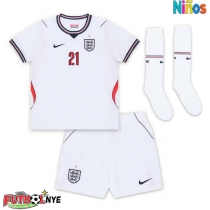 Camiseta Inglaterra Eberechi Eze #21 Primera Equipación para niños Mundial 2026 manga corta (+ pantalones cortos)